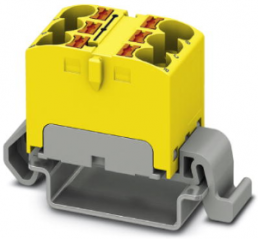 Verteilerblock, Push-in-Anschluss, 0,2-6,0 mm², 6-polig, 32 A, 6 kV, gelb, 3273664