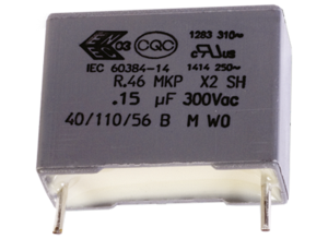 MKP-Folienkondensator, 1 µF, ±10 %, 630 V (DC), PP, 27.5 mm, R463R410000M1K