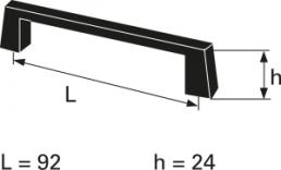 Tragegriff, 92 mm, 2,4 cm, Thermoplastik