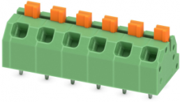 Leiterplattenklemme, 6-polig, RM 5 mm, 0,2-1,5 mm², 16 A, Federklemmanschluss, grün, 1862453