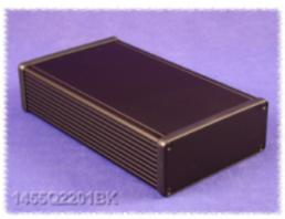 Aluminium-Druckguss Gehäuse, (L x B x H) 220 x 125 x 52 mm, schwarz (RAL 9005), IP54, 1455Q2201BK