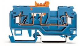 2-Leiter-Trenn- und Messklemme, Federklemmanschluss, 0,08-2,5 mm², 2-polig, 16 A, 6 kV, blau, 280-876
