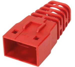 Knickschutztülle, Kabel-Ø 7,5 mm, mit Rasthebelschutz, L 26.5 mm, rot