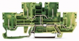 4-Pin-Doppelstock-Basisklemme, Federklemmanschluss, 2,5 mm², 2-polig, 16 A, 6 kV, gelb/grün, 870-157