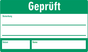 Qualitätssicherungsschild, Text: "Geprüft", (B) 50 mm, Papier, 088.52-4-30X50-Z4