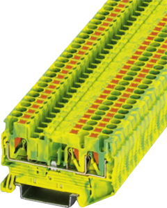 Schutzleiter-Reihenklemme, Push-in-Anschluss, 0,14-4,0 mm², 3-polig, 6 kV, gelb/grün, 3209565