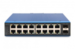 16 Port Gigabit Ethernet Netzwerk Switch,Industrial, Unmanaged, 2 SFP Uplink