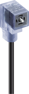 Sensor-Aktor Kabel, Ventilsteckverbinder DIN form C auf offenes Ende, 4-polig, 3 m, PVC, schwarz, 4 A, 12263