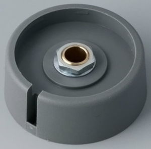 Drehknopf, 6 mm, Kunststoff, grau, Ø 40 mm, H 16 mm, A3040068