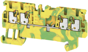 Schutzleiter-Reihenklemme, Push-in-Anschluss, 0,5-1,5 mm², 4-polig, 6 kV, gelb/grün, 1552660000