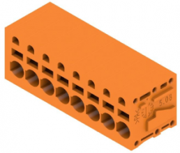 Leiterplattenklemme, 8-polig, RM 5.08 mm, 0,12-2,5 mm², 20 A, Federklemmanschluss, orange, 1331020000