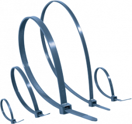 Kabelbinder, Polypropylen mit Metallpartikeln, (L x B) 201 x 4.7 mm, Bündel-Ø 10 bis 50 mm, blau, -40 bis 85 °C