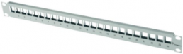19-Zoll-Modulträger, 24 x RJ45, waagerecht, 1-reihig, (B x H x T) 482.6 x 44 x 28 mm, lichtgrau, 100021496