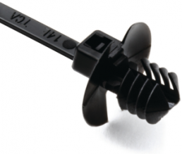 Kabelbinder mit Lamellenfuß und Teller, Polyamid, (L x B) 110 x 2.5 mm, Bündel-Ø 1.5 bis 20 mm, schwarz, -40 bis 85 °C