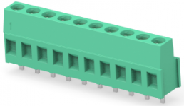 Leiterplattenklemme, 10-polig, RM 5 mm, 0,05-3 mm², 17.5 A, Käfigklemme, grün, 1-796683-0