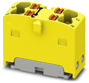 Verteilerblock, Push-in-Anschluss, 0,14-2,5 mm², 4-polig, 17.5 A, 6 kV, gelb, 1046612