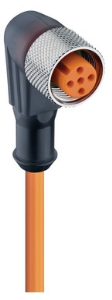 Sensor-Aktor Kabel, M12-Kabeldose, abgewinkelt auf offenes Ende, 5-polig, 10 m, PUR, orange, 4 A, 93150