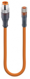 Sensor-Aktor Kabel, M12-Kabelstecker, gerade auf M8-Kabeldose, gerade, 3-polig, 1 m, PUR, orange, 4 A, 96872