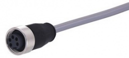 Sensor-Aktor Kabel, 7/8"-Kabeldose, gerade auf offenes Ende, 4-polig + PE, 1.5 m, PVC, grau, 21349700597015