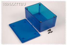 ABS Gehäuse, (L x B x H) 123 x 83 x 60 mm, blau/transparent, IP54, 1591XXTTBU