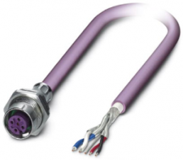 Sensor-Aktor Kabel, M12-Kabeldose, gerade auf offenes Ende, 5-polig, 2 m, PUR, violett, 4 A, 1437546