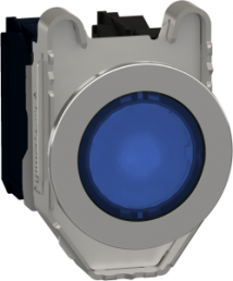 Drucktaster, beleuchtbar, Bund rund, blau, Frontring schwarz, Einbau-Ø 30.5 mm, XB4FW36B5