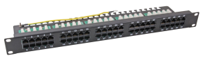 Patchpanel 50 x RJ45 8/4 1HE ISDN, RAL9005, Cat. 3