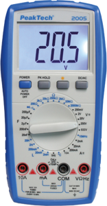Digital-Multimeter P 2005, 10 A(DC), 10 A(AC), 600 VDC, 600 VAC, 40 nF bis 200 µF, CAT III 600 V