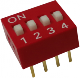 DIP-Schalter, 4-polig, gerade, 25 mA/24 VDC, DX9A04C