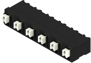 Leiterplattenklemme, 6-polig, RM 7.62 mm, 0,13-1,5 mm², 12 A, Federklemmanschluss, schwarz, 1869300000