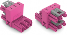 H-Verteiler, 3-polig, pink, 770-1663