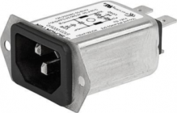 IEC-Stecker-C14, 50 bis 60 Hz, 15 A, 250 VAC, 200 µH, Flachstecker 6,3 mm, 5123.0007.0