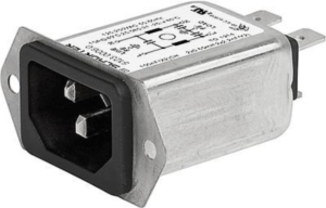 IEC-Stecker-C14, 50 bis 60 Hz, 10 A, 250 VAC, 650 µH, Flachstecker 6,3 mm, 5123.2006.0