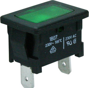 Signalleuchte, 230 V (AC), grün, Einbau 19.4 x 12,9 mm