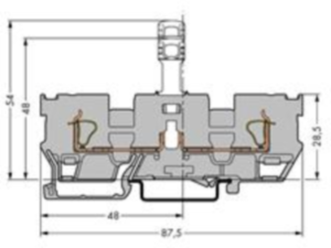 1-Leiter/1-Leiter-Trennbasisklemme, Federklemmanschluss, 0,08-4,0 mm², 1-polig, 16 A, 6 kV, grau, 769-242