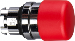 Drucktaster, tastend, Bund rund, rot, Frontring silber, Einbau-Ø 22 mm, ZB4BC44
