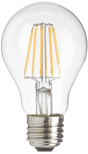 LED-Lampe, E27, 7 W, 700 lm, 2700 K, 360 °, klar, warmweiß, F