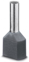 Isolierte Doppel-Aderendhülse, 4,0 mm², 23 mm/12 mm lang, DIN 46228/4, grau, 3201000