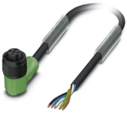 Sensor-Aktor Kabel, M12-Kabeldose, abgewinkelt auf offenes Ende, 5-polig, 3 m, PUR, schwarz, 4 A, 1442764