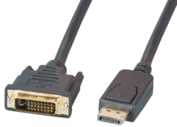 DisplayPort/DVI 24+1 Kabel,A-A St-St, 2m, schwarz