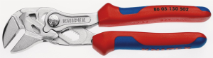 KNIPEX 86 05 150 S02 Zangenschlüssel mit aufgerauten Backen mit Mehrkomponenten-Hüllen verchromt 150 mm