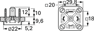 Ventil-Einbaustecker, DIN FORM A, 2-polig + PE, 400 V, 0,08-1,5 mm², 932886100
