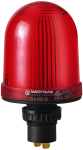 Dauerleuchte, Ø 57 mm, rot, 12-48 V AC/DC, Ba15d, IP65