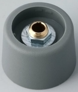Drehknopf, 4 mm, Kunststoff, grau, Ø 23 mm, H 16 mm, A3123048