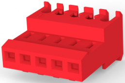 Buchsengehäuse, 5-polig, RM 2.54 mm, abgewinkelt, rot, 3-640620-5