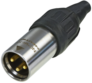 XLR-Stecker, 3-polig, vergoldet, 2,5 mm², AWG 14, Edelstahl, NC3MX-TOP