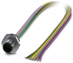 Sensor-Aktor Kabel, M12-Flanschstecker, gerade auf offenes Ende, 12-polig, 0.5 m, 1.5 A, 1411582