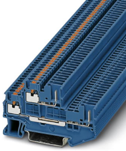 Doppelstockklemme, Push-in-Anschluss, 0,14-1,5 mm², 4-polig, 16 A, 6 kV, blau, 3212442