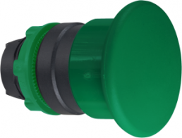 Drucktaster, tastend, Bund rund, grün, Frontring schwarz, Einbau-Ø 22 mm, ZB5AC3