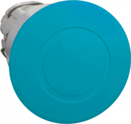 Drucktaster, Bund rund, blau, Frontring silber, Einbau-Ø 22 mm, ZB4BT6